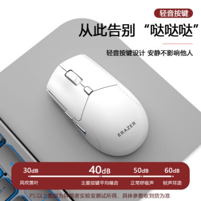 聯(lián)想（Lenovo）異能者 無線鼠標(biāo) 雙模無線2.4G/藍(lán)牙5.1 充電鼠標(biāo) 小新華為筆記本通用輕音鼠標(biāo) N500 珍珠白